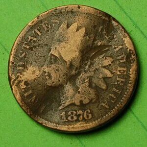🌟1876 Indian Head Cent Penny 1c Lot X42🌟  KEY DATE - RARE FIND